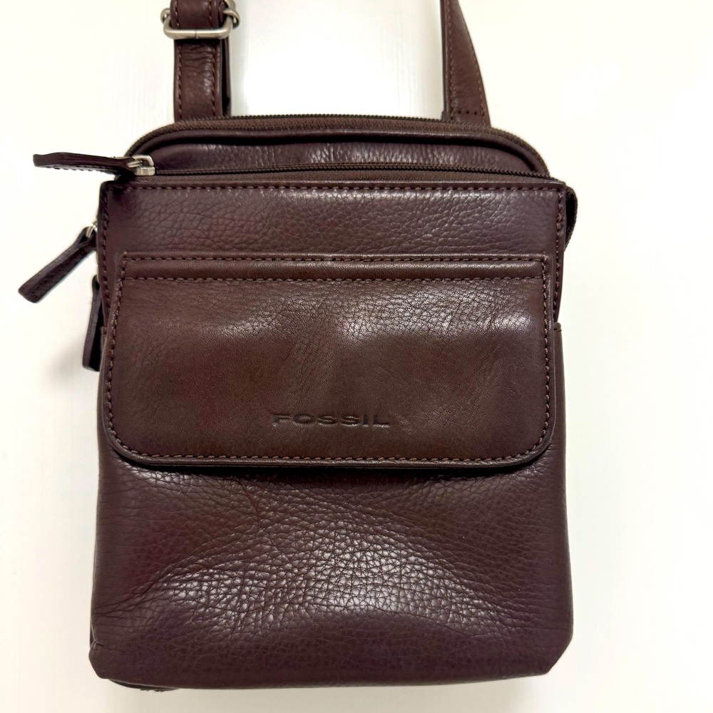 Fossil Dark Brown Leather Crossbody Bag - Picture 4 of 5